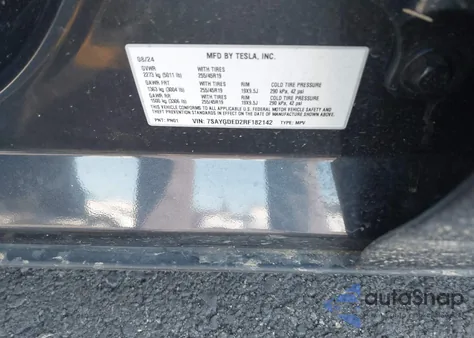 2024 Tesla Model Y Long Range Dual Motor All-Wheel Drive/Rwd from USA, damaged, VIN 7SAYGDED2RF182142